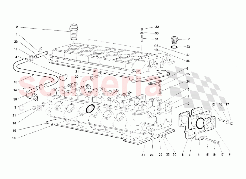 Accessories for Left Cylinder Head of Lamborghini Lamborghini Diablo (1990-1998)