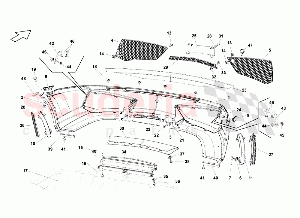 FRONT BUMPERS of Lamborghini Lamborghini Gallardo LP550 Spyder