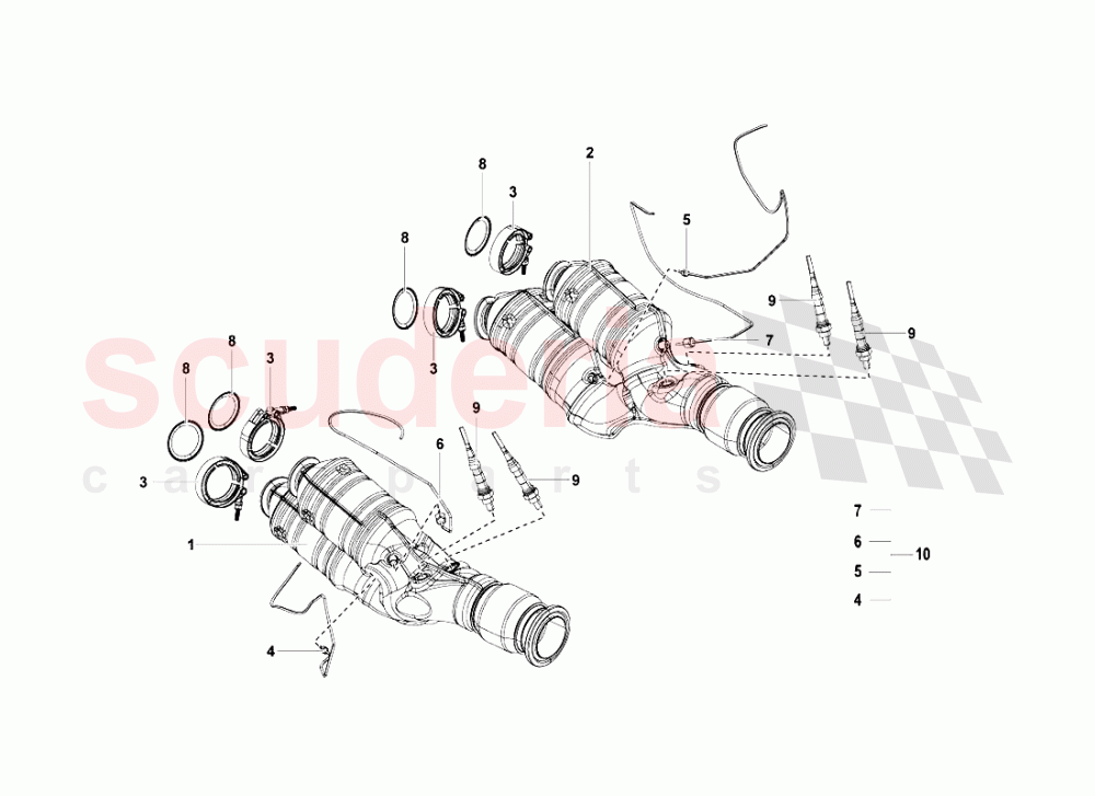 Exhaust System 2 of Lamborghini Lamborghini Aventador LP700 Coupe