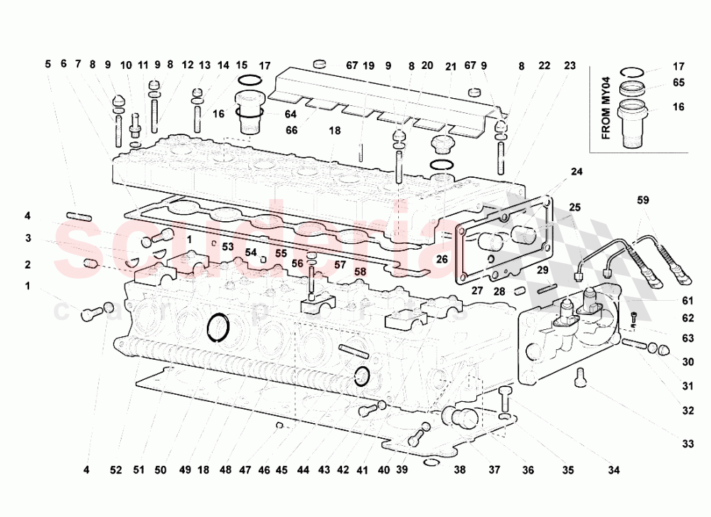 LEFT CYLINDER HEAD of Lamborghini Lamborghini Murcielago