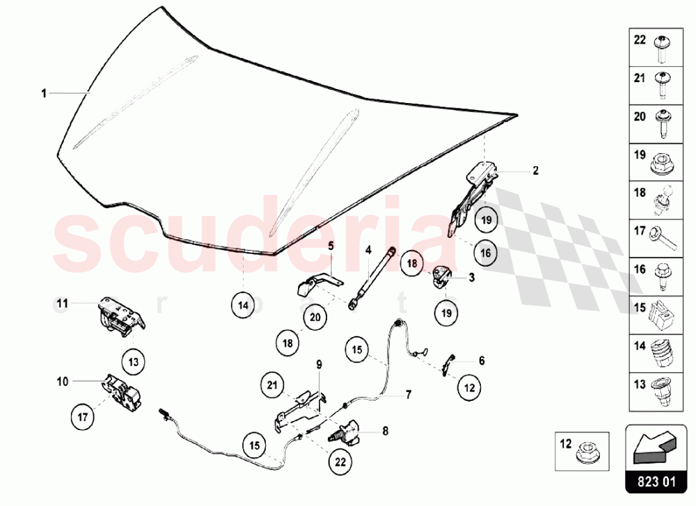 FRONT HOOD of Lamborghini Lamborghini Huracan LP610 Spyder