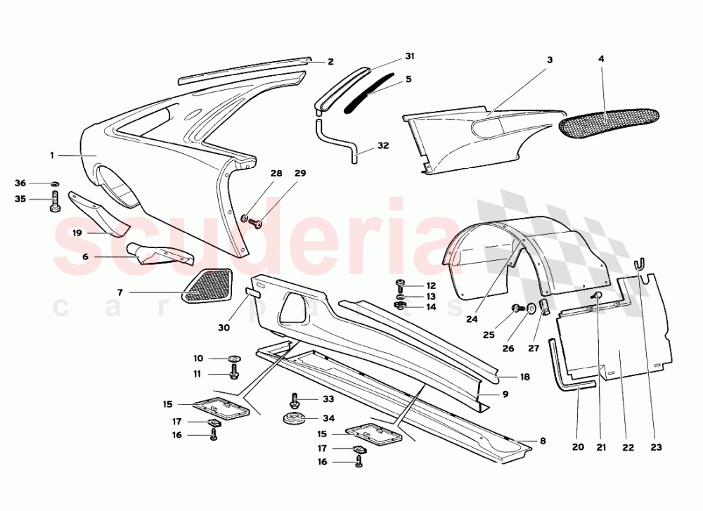 Frame Floor Panels of Lamborghini Lamborghini Diablo GT (1999-2000)