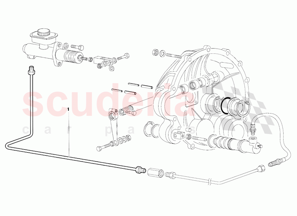 Clutch Control Levers (Valid for Australia Version - October 1991) of Lamborghini Lamborghini Diablo (1990-1998)