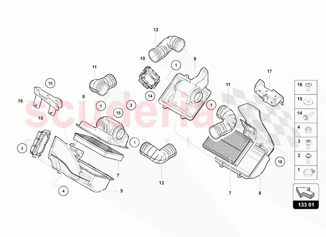 AIR FILTER of Lamborghini Lamborghini Aventador LP770 SVJ Coupe