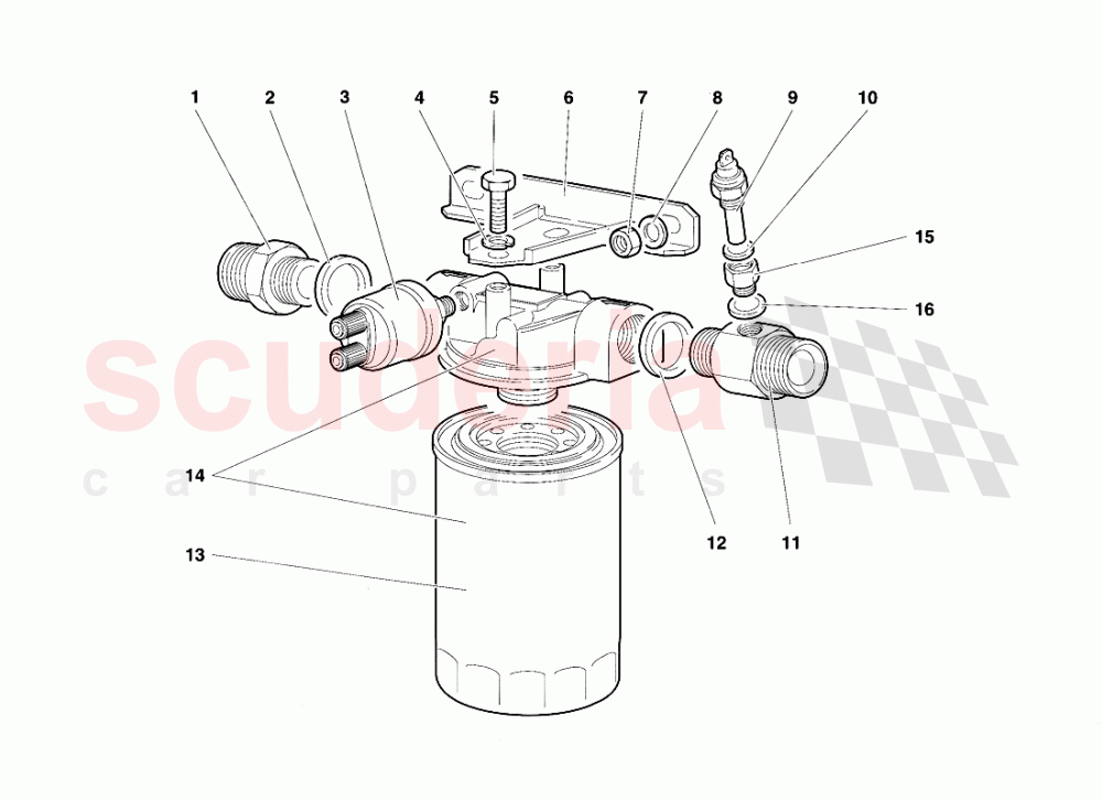 Engine Oil Filter and Thermostat of Lamborghini Lamborghini Diablo SV (1995-1997)