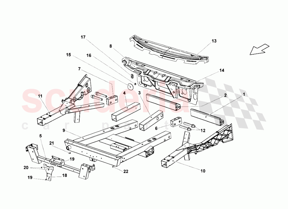 Front Frame Elements 1 of Lamborghini Lamborghini Gallardo (2008)