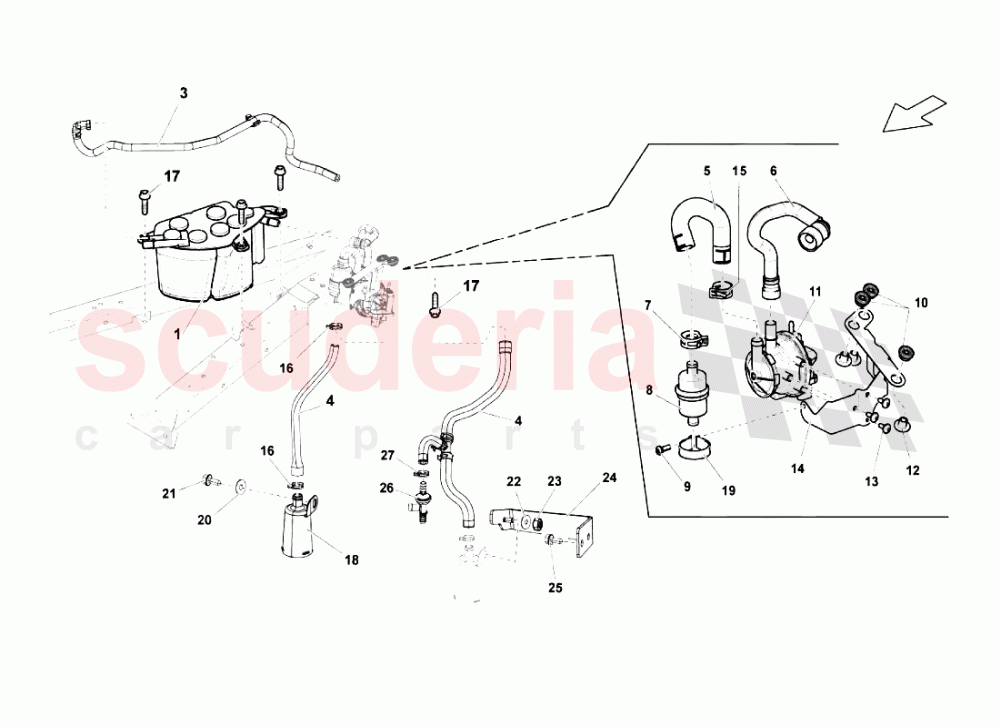 Vapor Filter of Lamborghini Lamborghini Gallardo LP570 4 SL