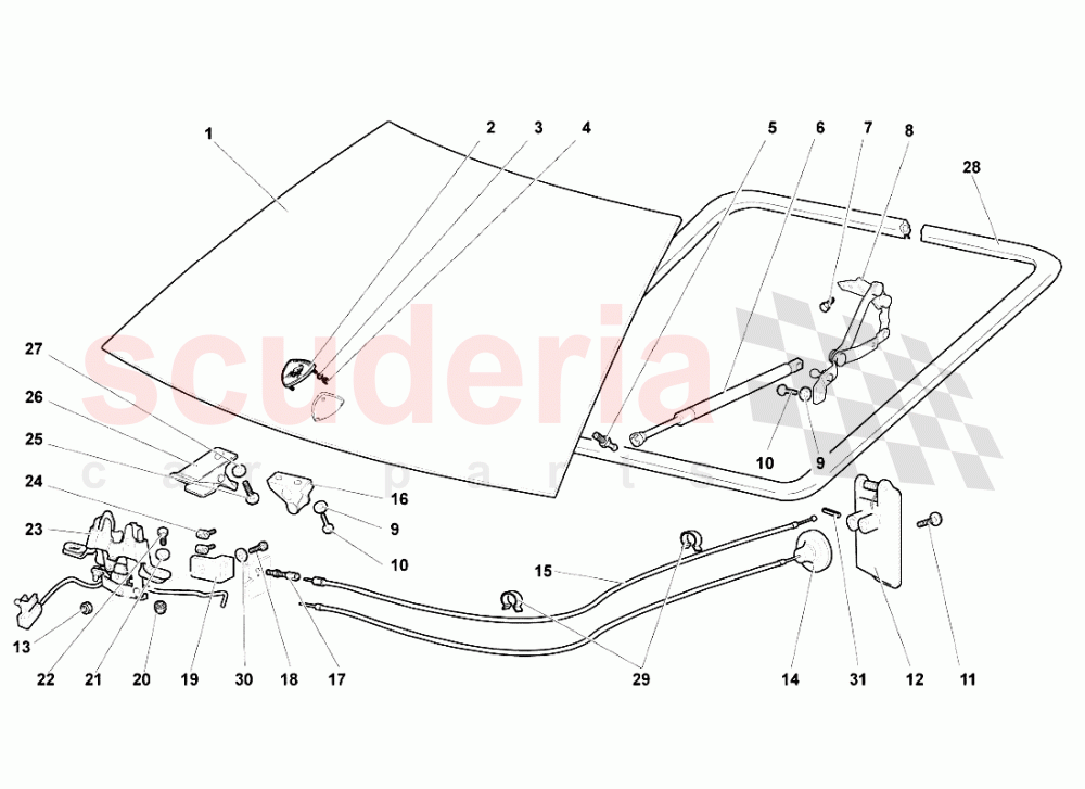 Front Hood of Lamborghini Lamborghini Murcielago LP640