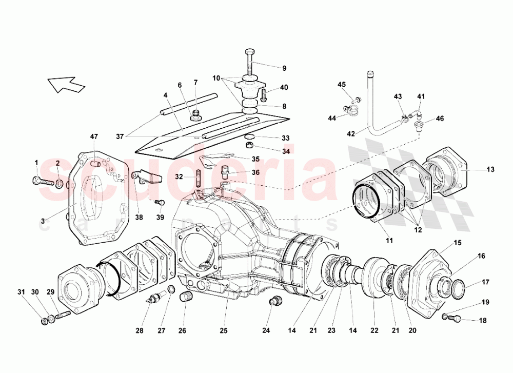 Front Differential Case of Lamborghini Lamborghini Murcielago LP640