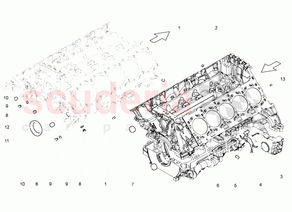 CRANKCASE of Lamborghini Lamborghini Gallardo LP550 Spyder