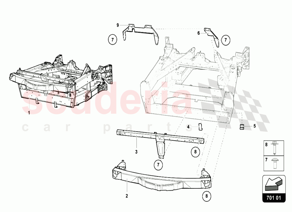 FRONT FRAME ELEMENTS of Lamborghini Lamborghini Aventador LP720 Coupe