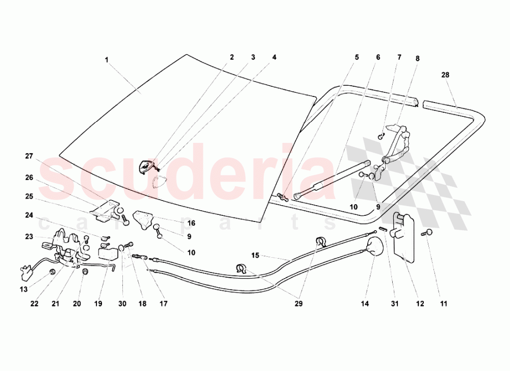 Front Hood of Lamborghini Lamborghini Murcielago LP670