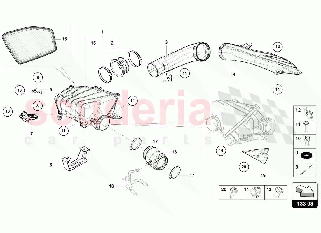 AIR FILTER HOUSING of Lamborghini Lamborghini Huracan Evo Coupe