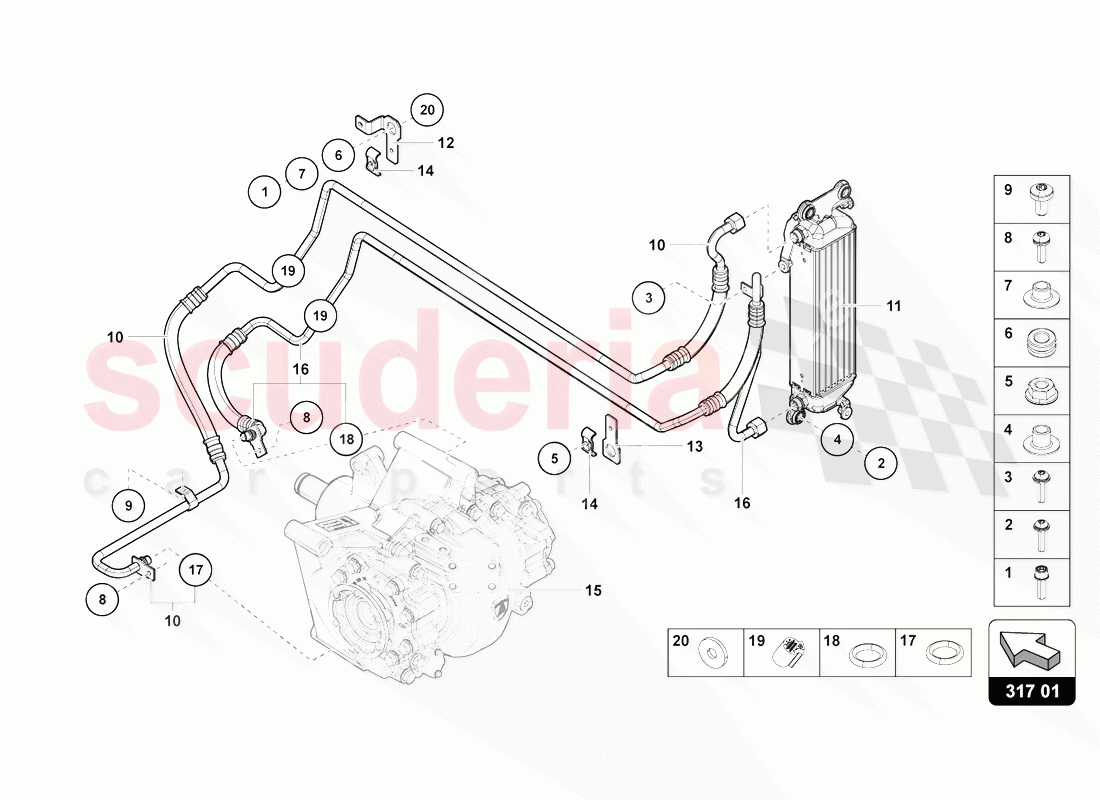 FOR OIL COOLER of Lamborghini Lamborghini Aventador LP770 SVJ Coupe