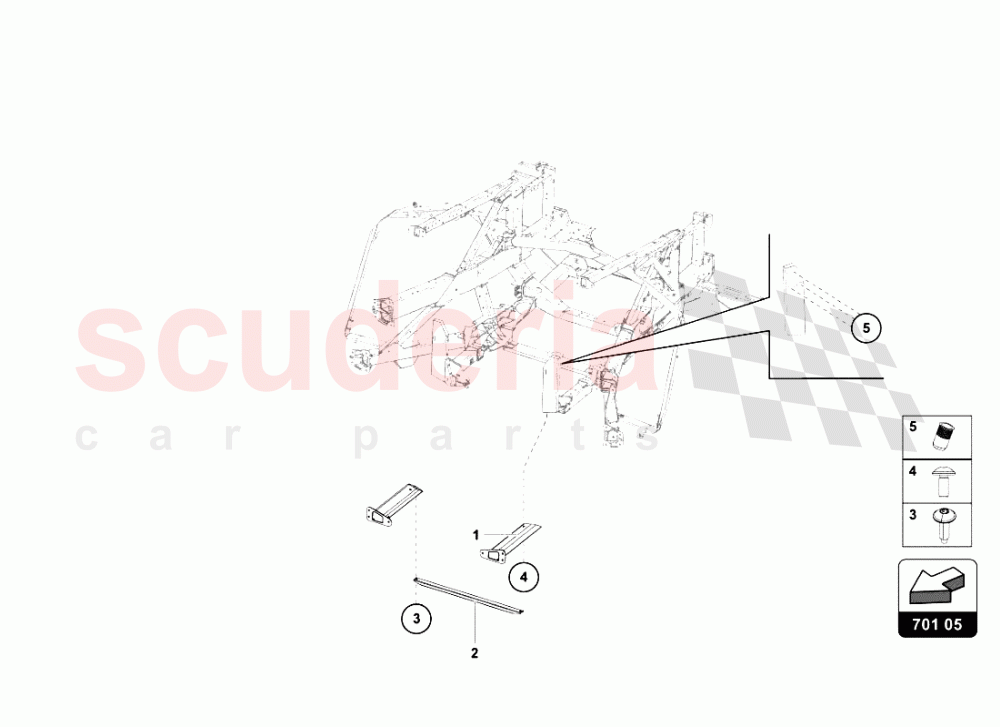 REAR FRAME ELEMENTS 3 of Lamborghini Lamborghini Aventador LP700 Roadster