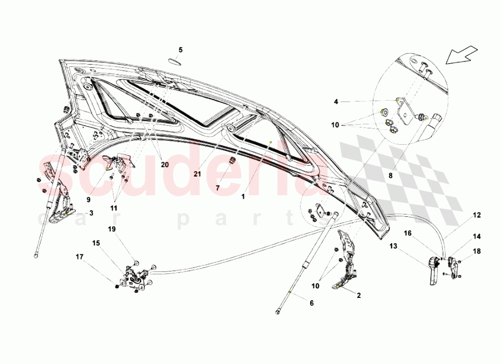 Front Hood of Lamborghini Lamborghini Gallardo (2003-2005)