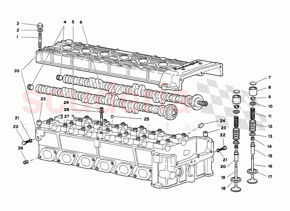 Right Cylinder Head of Lamborghini Lamborghini Diablo VT 6.0 (2000-2001)