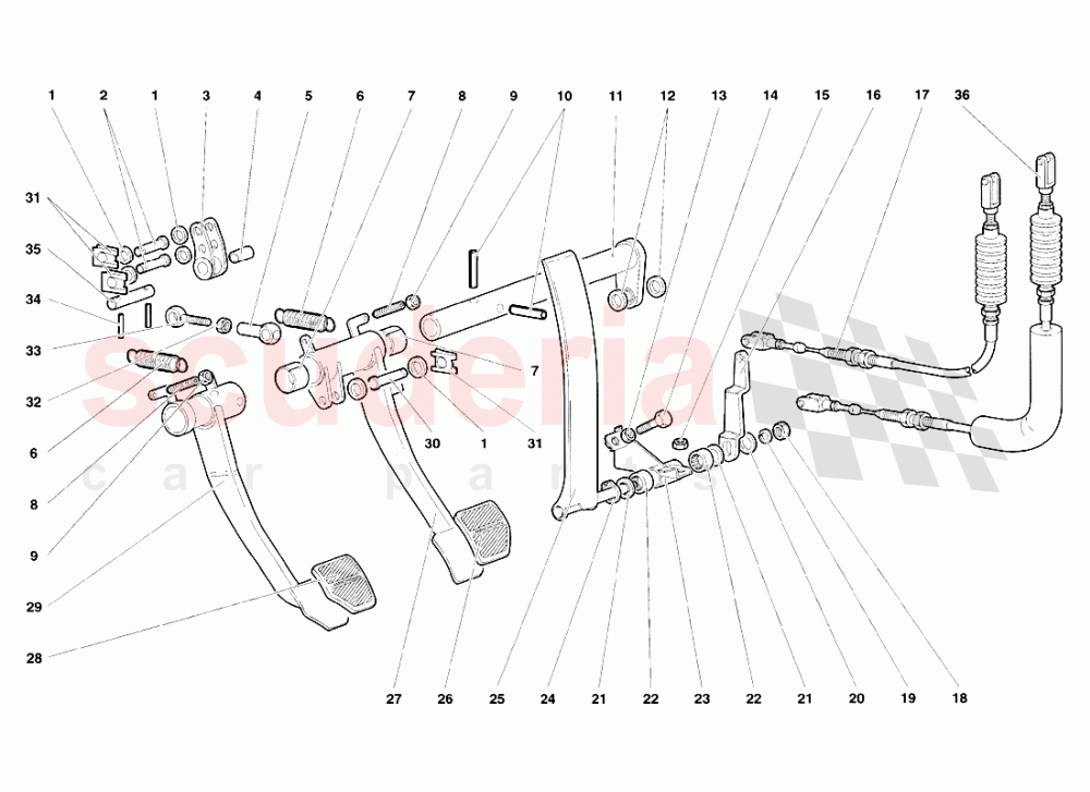 Pedals of Lamborghini Lamborghini Diablo SV (1998)