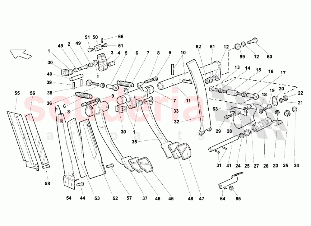 Manual Pedal Cluster of Lamborghini Lamborghini Murcielago LP640 Roadster