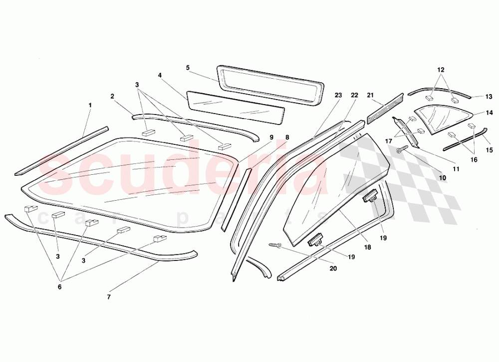 Windows of Lamborghini Lamborghini Diablo (1990-1998)