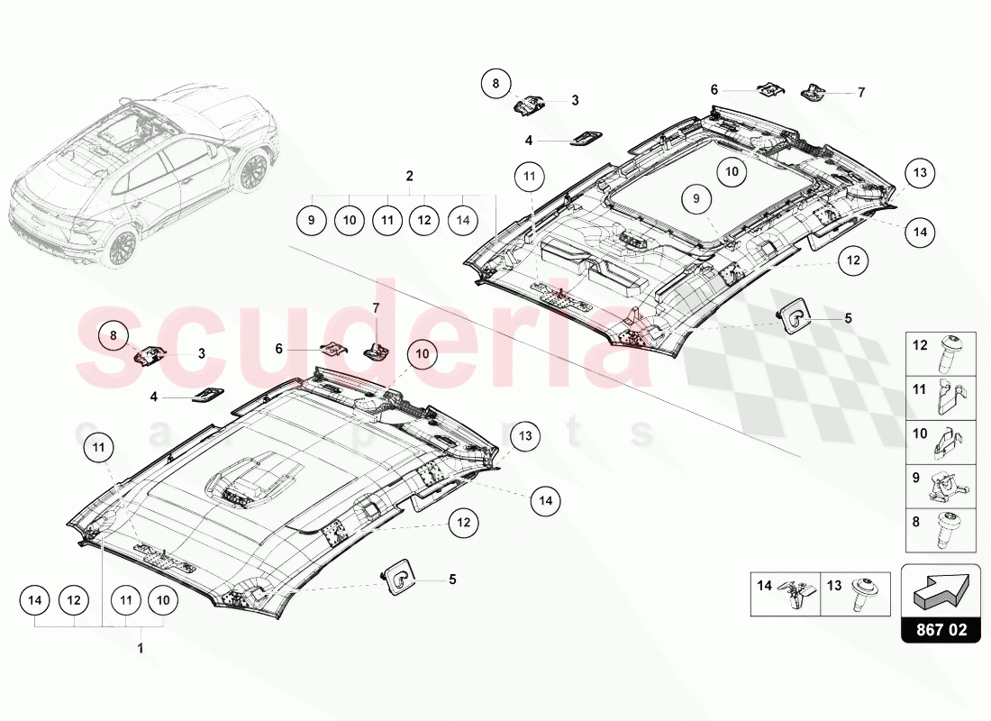 ROOF TRIM of Lamborghini Lamborghini Urus