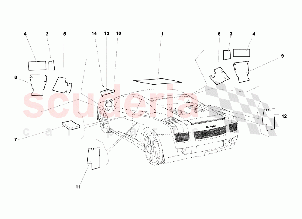 INSULATIONS AND SOUNDPROOFING 1 of Lamborghini Lamborghini Gallardo LP550 Spyder