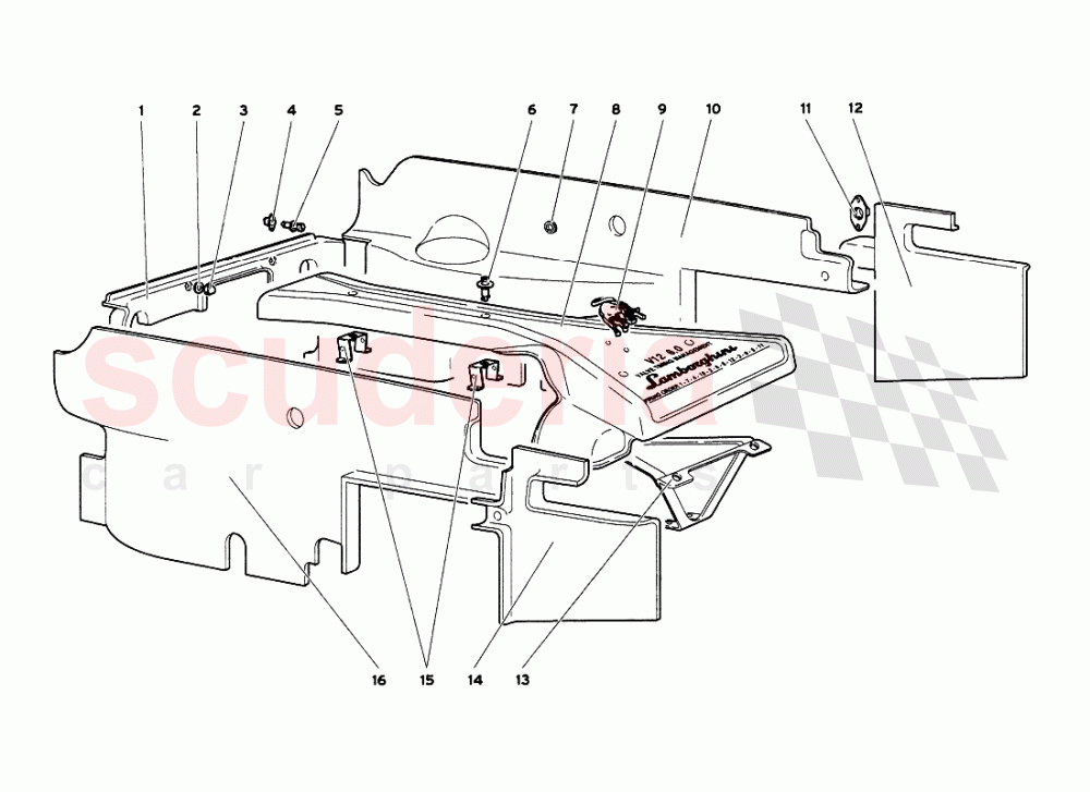 Engine Compartment Panels of Lamborghini Lamborghini Diablo VT 6.0 (2000-2001)