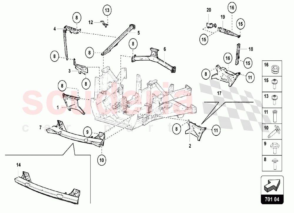 REAR FRAME ELEMENTS 2 of Lamborghini Lamborghini Aventador LP750 SV Coupe