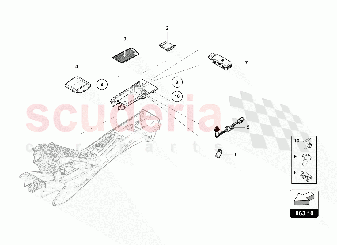 STOWAGE COMPARTMENT of Lamborghini Lamborghini Huracan Evo Spyder