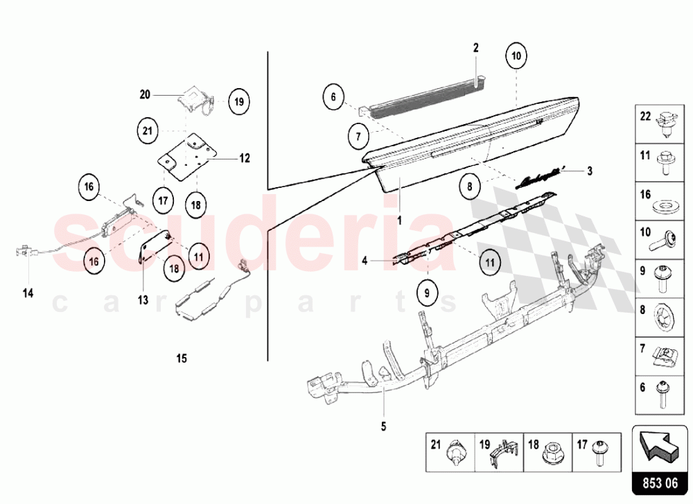 Side Member - Rear Panel Upper of Lamborghini Lamborghini Huracan LP580 Coupe