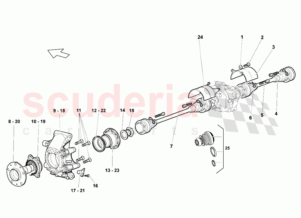 Rear Drive Shaft of Lamborghini Lamborghini Murcielago LP640