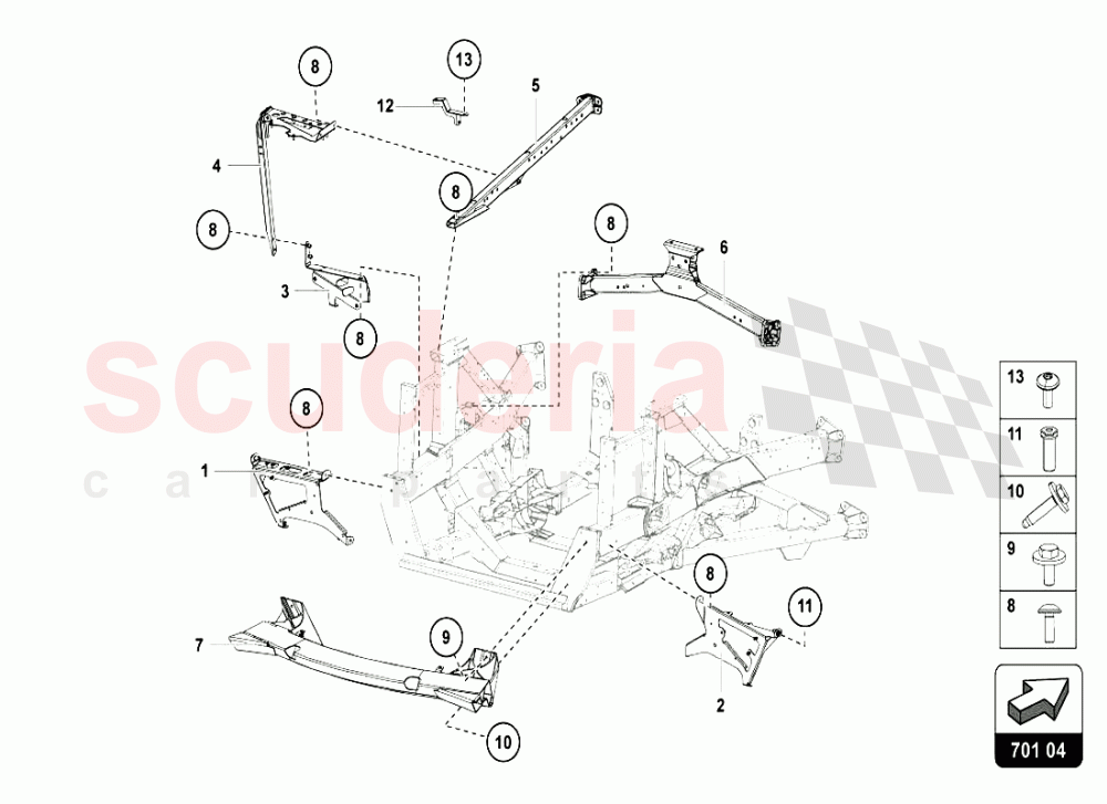 REAR FRAME ELEMENTS 2 of Lamborghini Lamborghini Aventador LP720 Coupe