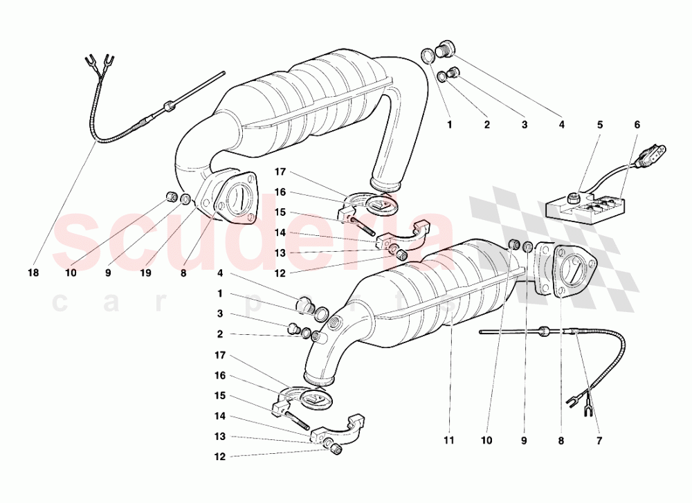 Exhaust System 2 of Lamborghini Lamborghini Diablo SE30 (1993-1995)