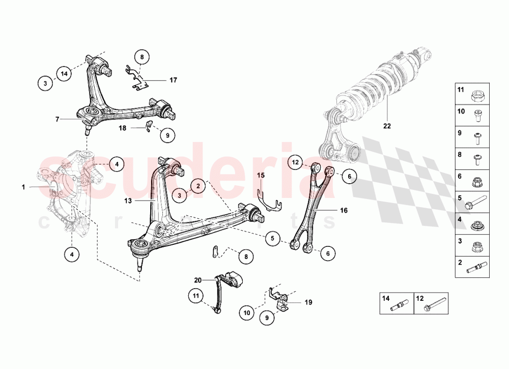 Front Arms of Lamborghini Lamborghini Aventador LP700 Coupe