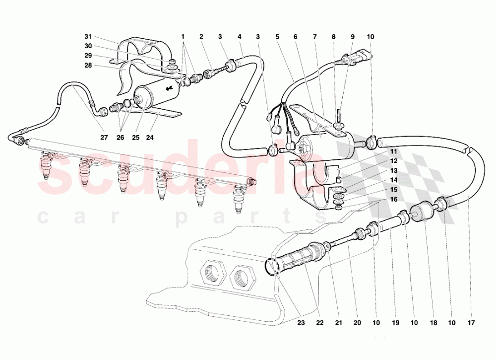 Fuel System 2 of Lamborghini Lamborghini Diablo SE30 (1993-1995)