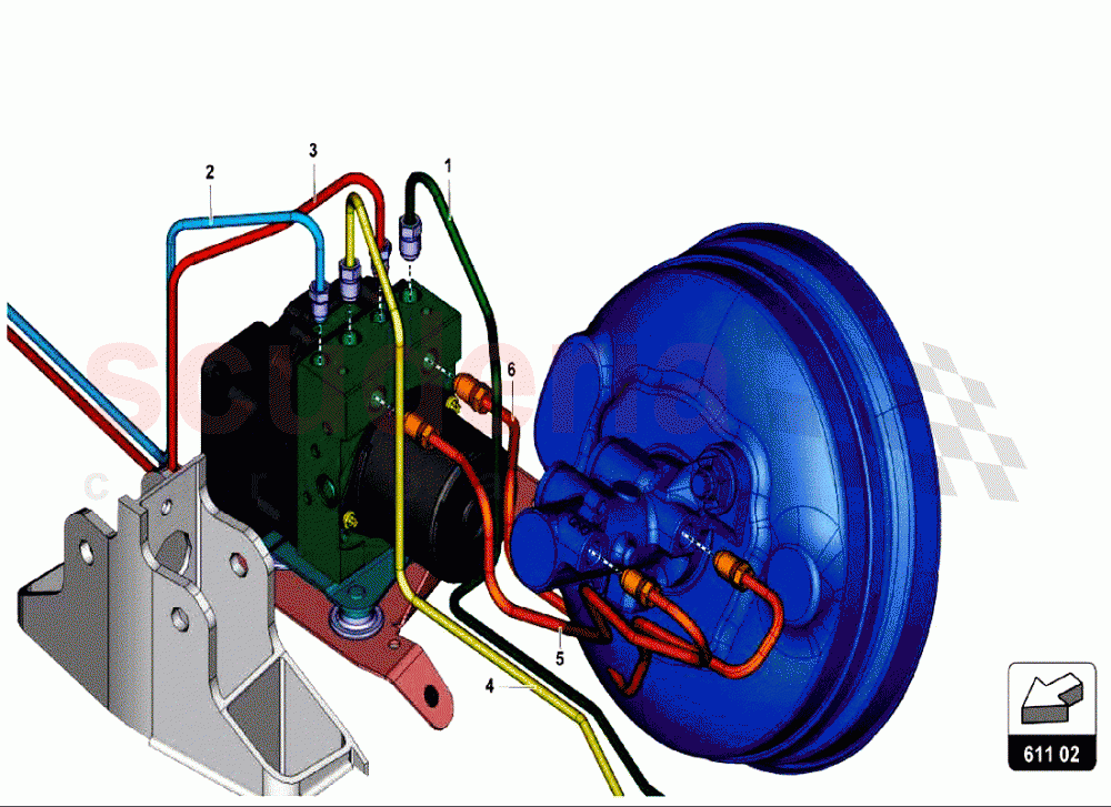 Brake Servo, Pipes And Vacuum System 1 of Lamborghini Lamborghini Aventador S