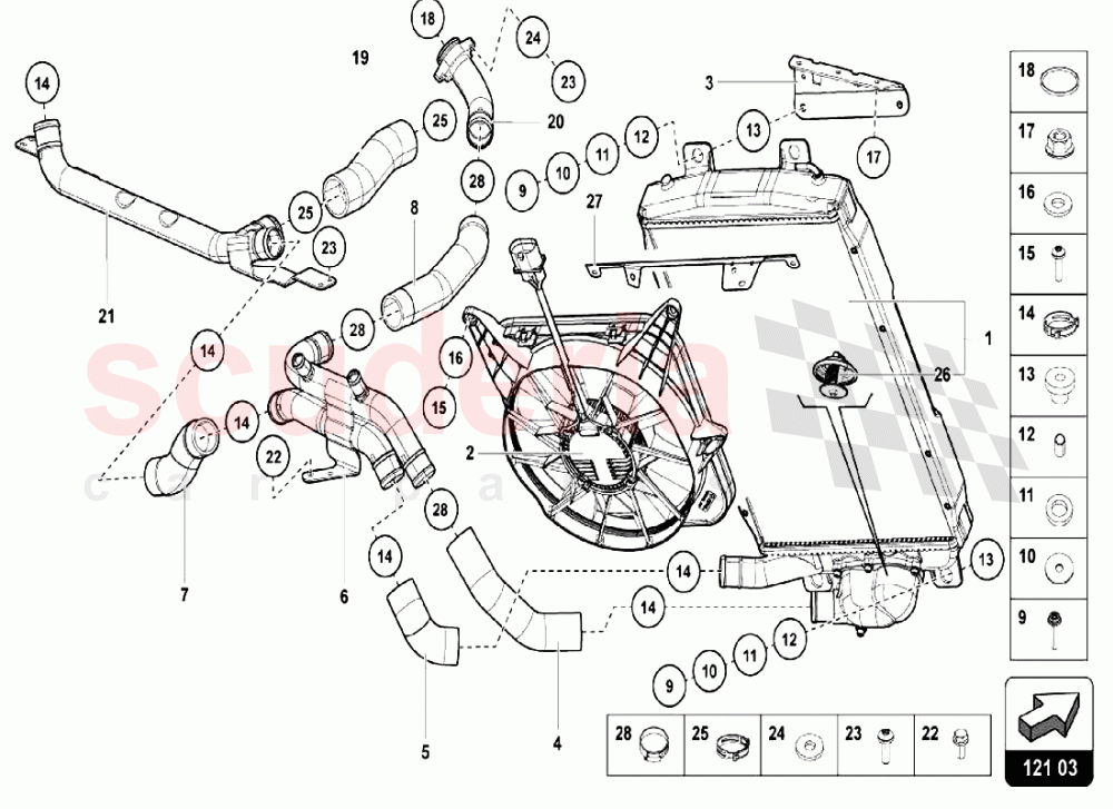 WATER COOLING SYSTEM 2 of Lamborghini Lamborghini Aventador LP750 SV Roadster