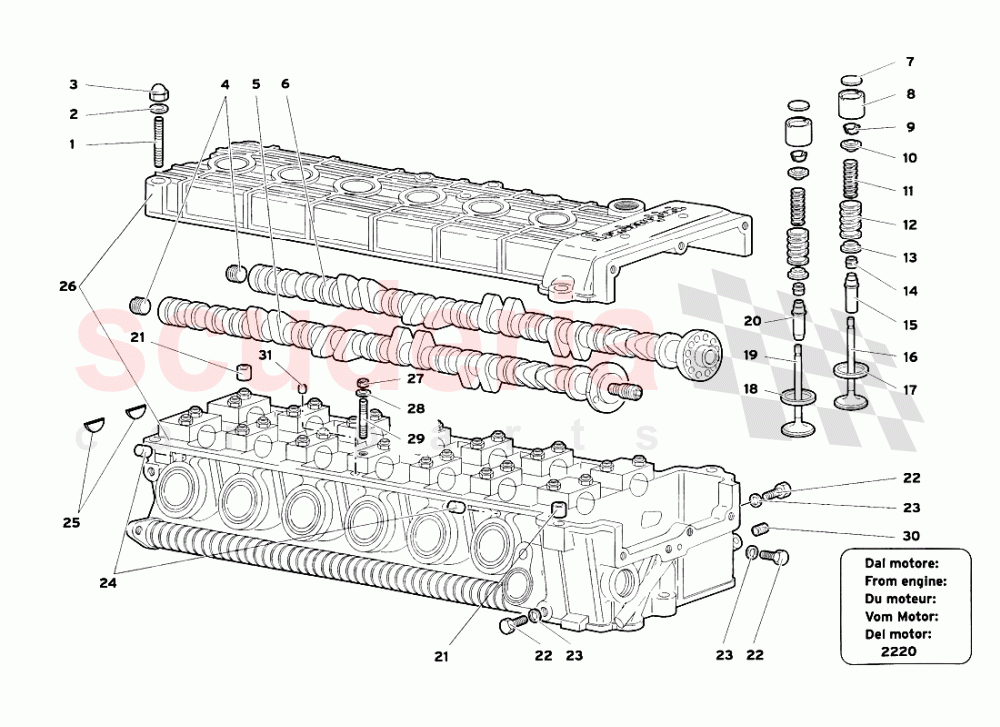 Left Cylinder Head 2 of Lamborghini Lamborghini Diablo SV (1999)