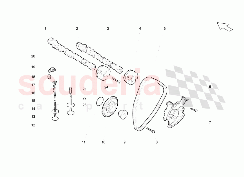 Right Head Timing System of Lamborghini Lamborghini Gallardo (2003-2005)