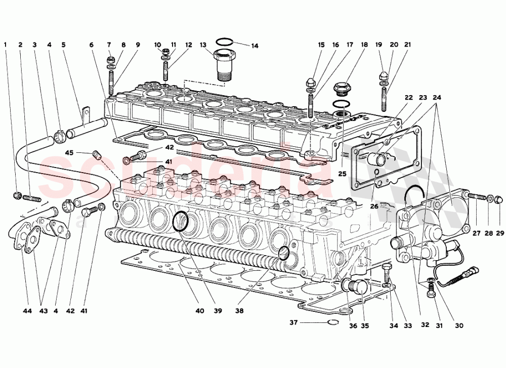 Accessories for Left Cylinder Head of Lamborghini Lamborghini Diablo VT 6.0 (2000-2001)