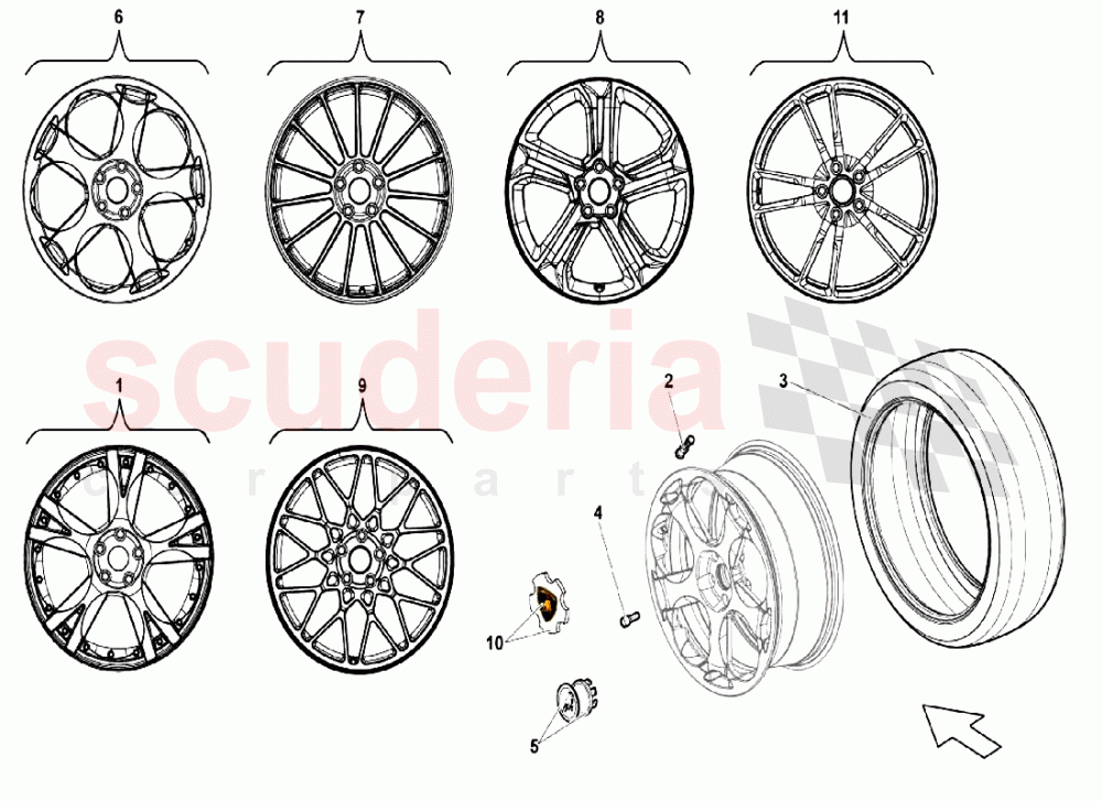 Tyres - Aluminium Rim 1 of Lamborghini Lamborghini Gallardo LP550 Coupe