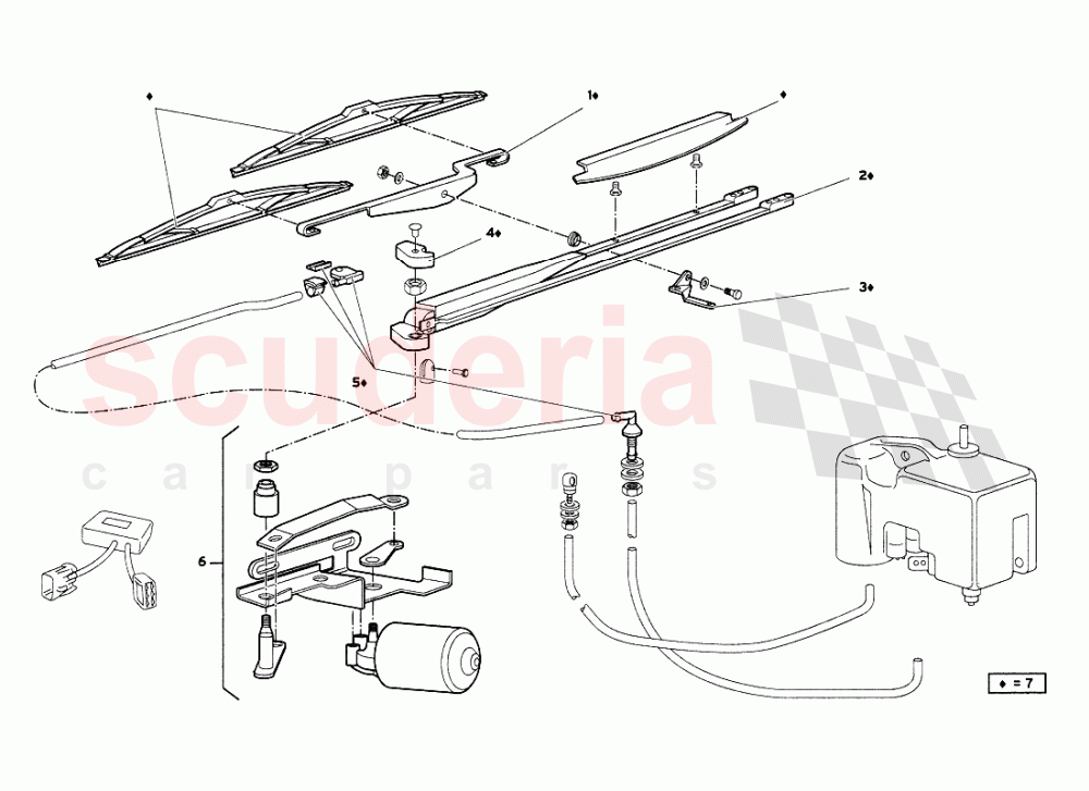 Windscreen Wiper (Valid for GB & Australia - March 2001) of Lamborghini Lamborghini Diablo VT 6.0 (2000-2001)