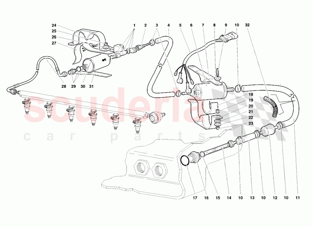 Fuel System 2 of Lamborghini Lamborghini Diablo VT Roadster (1998-2000)