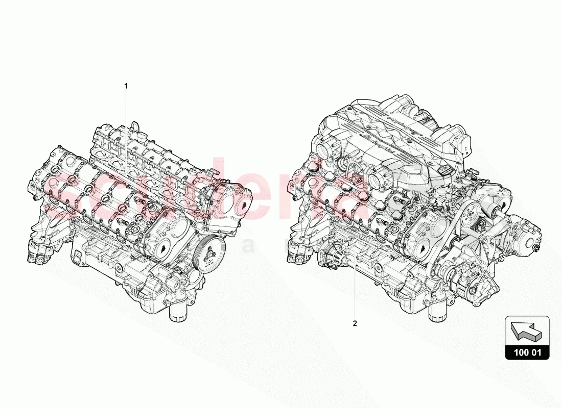 ENGINE of Lamborghini Lamborghini Aventador LP770 SVJ Coupe