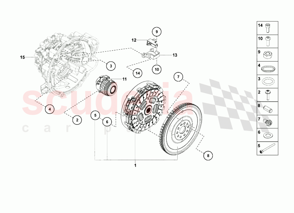 Clutch of Lamborghini Lamborghini Aventador LP700 Coupe