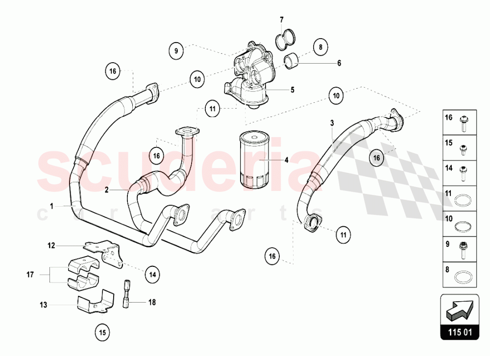 OIL FILTER of Lamborghini Lamborghini Aventador LP720 Coupe