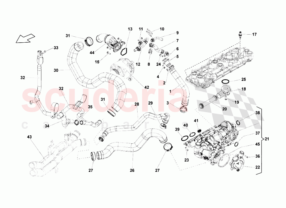 Water Cooling System 1 of Lamborghini Lamborghini Gallardo LP560 Spyder