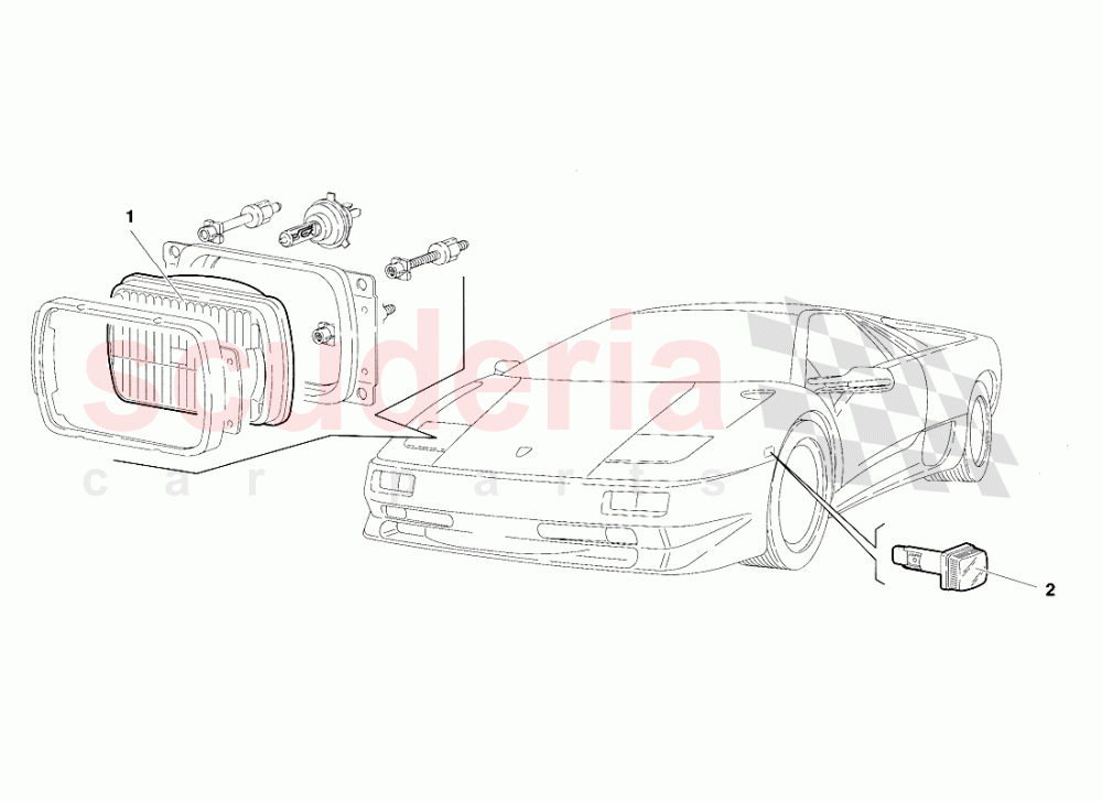 Lights (Valid for Japan - March 1997) of Lamborghini Lamborghini Diablo SV (1995-1997)