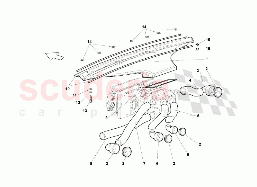 Dashboard Air Pipe of Lamborghini Lamborghini Murcielago LP640