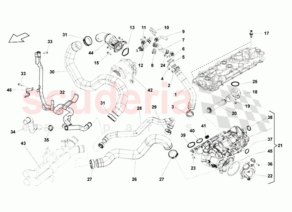 WATER COOLING SYSTEM 1 of Lamborghini Lamborghini Gallardo LP550 Spyder